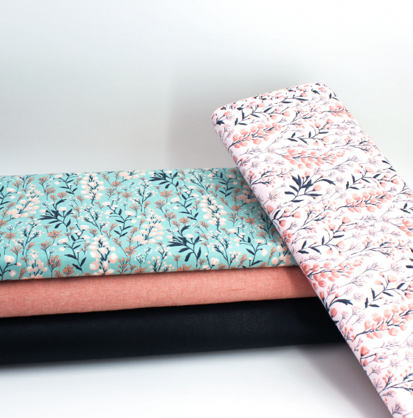 Designerbaumwollstoff Field of Dreams teal (10 cm)